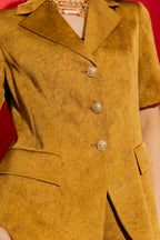 Gold Tailored Short Sleeved Blazer