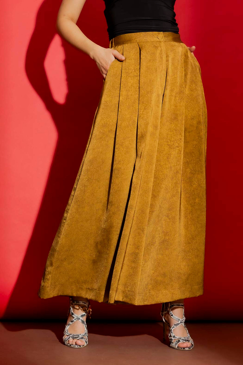 Gold Wide Leg Culotte
