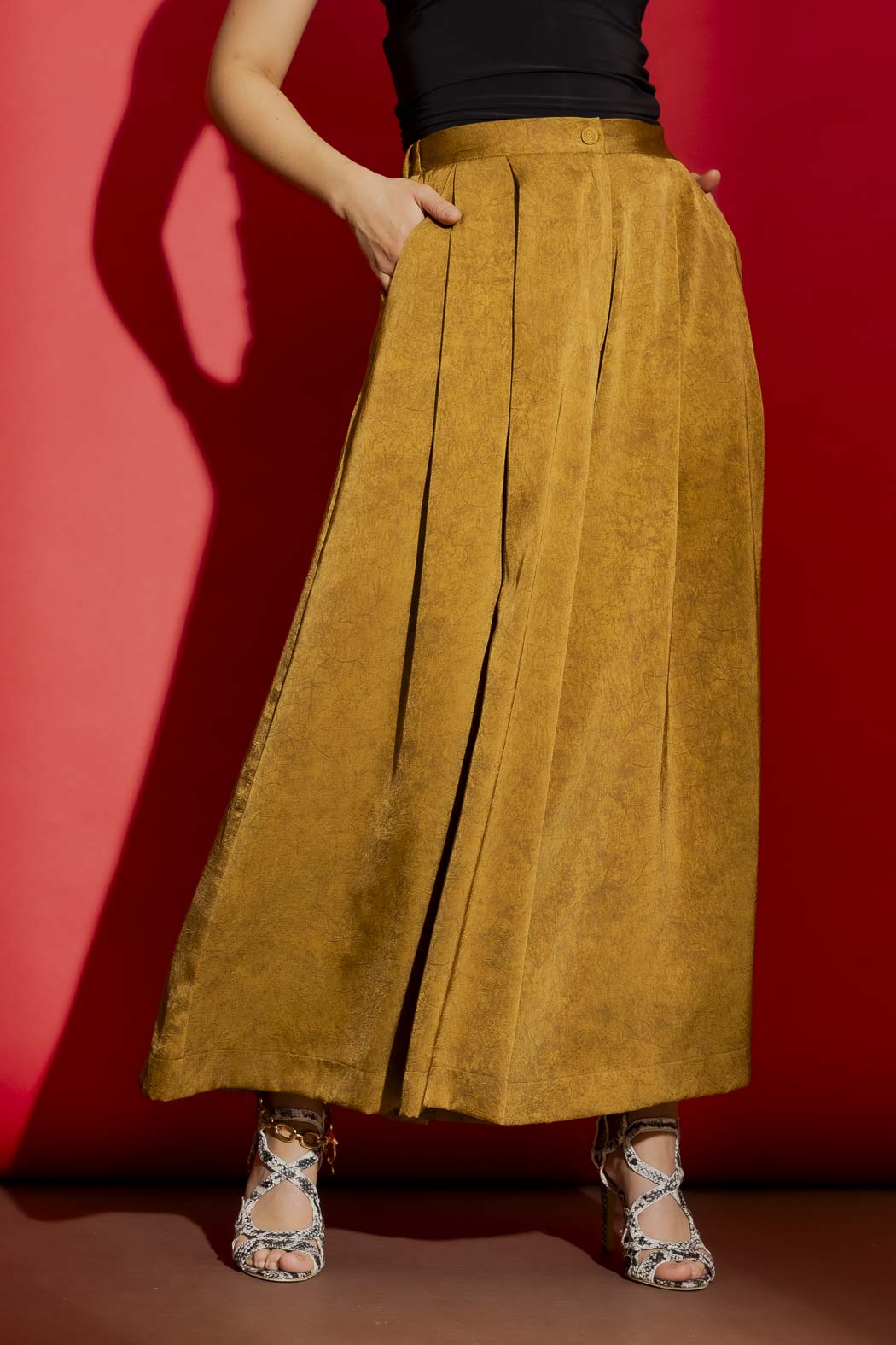 Gold Wide Leg Culotte