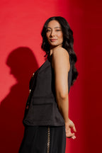 Black Zip Front Vest