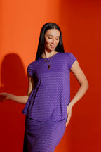 Purple Wave Bell Cap Sleeve Top