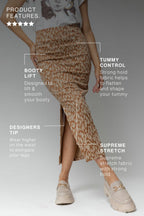 Tan Animal Ponte Miracle Skirt