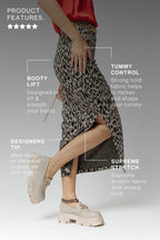 Black Animal Ponte Miracle Skirt