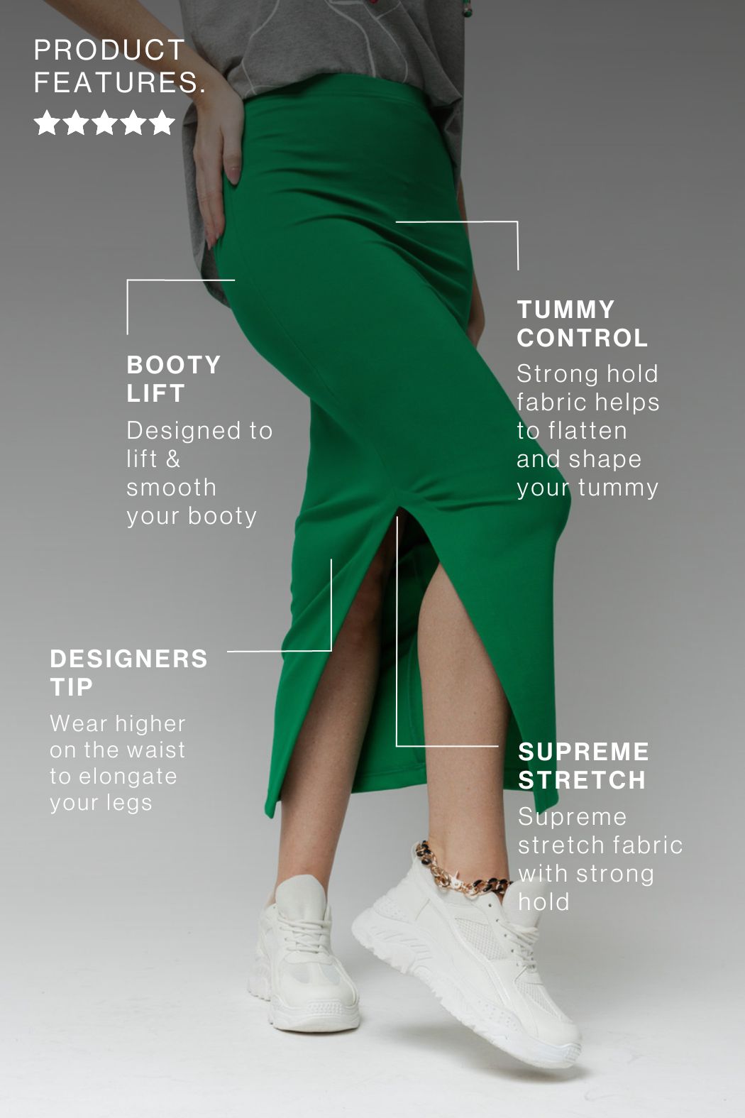 Green Ponte Miracle Skirt