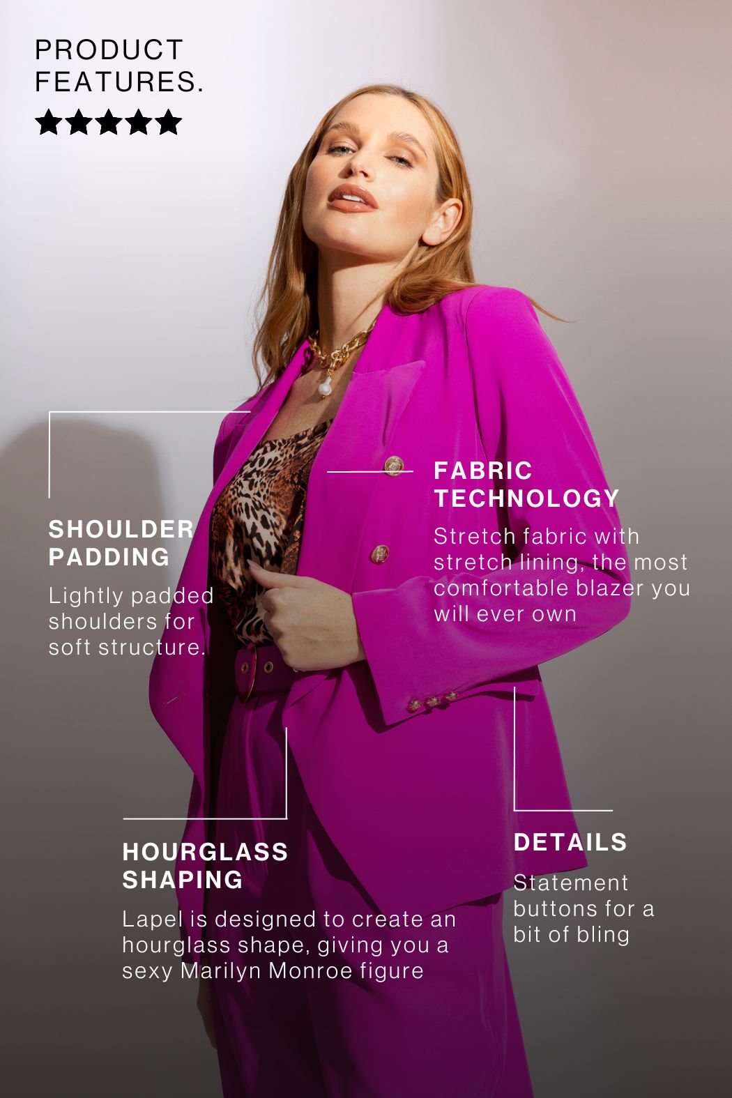 Fuchsia Euro Sisca Blazer