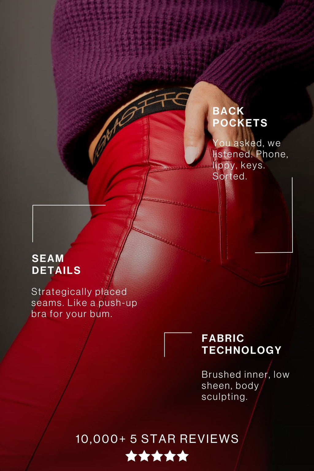 Red Croc Coated Miracle Skirt