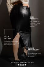 Black Croc Coated Miracle Skirt