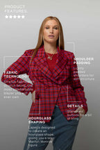 Red Ponte Check Sisca Blazer