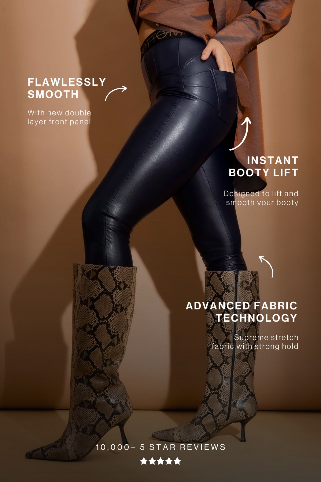 Navy Croc Coated Miracle Pant
