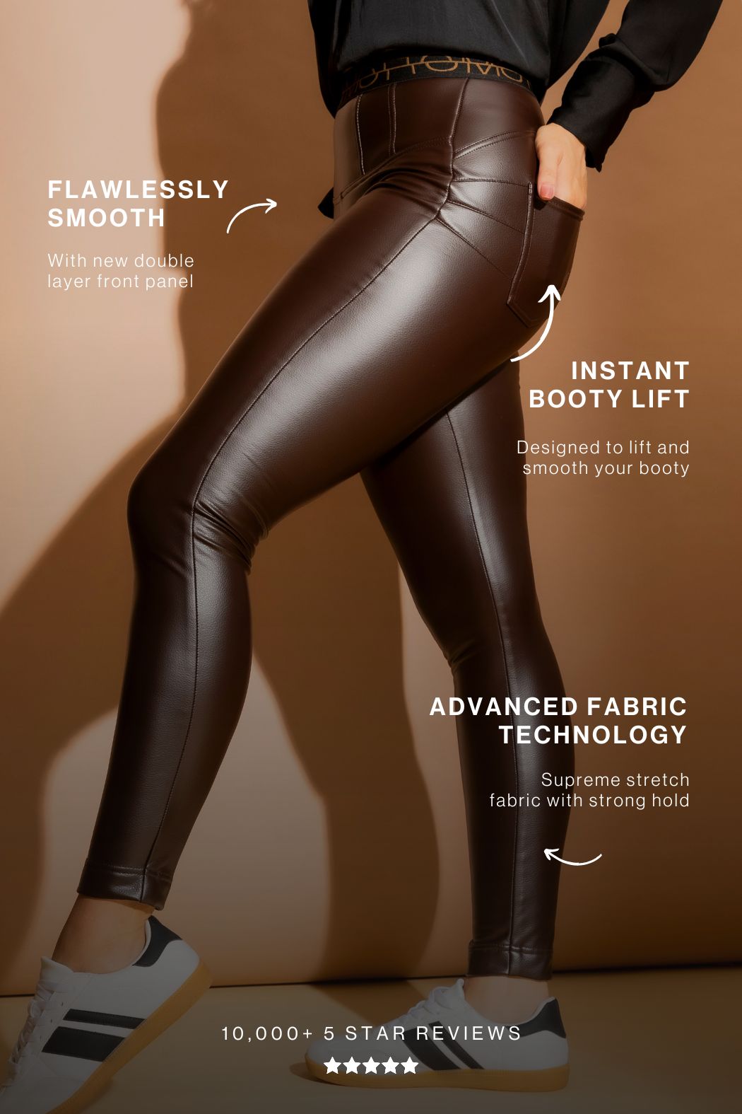 Coffee Croc Coated Miracle Pant