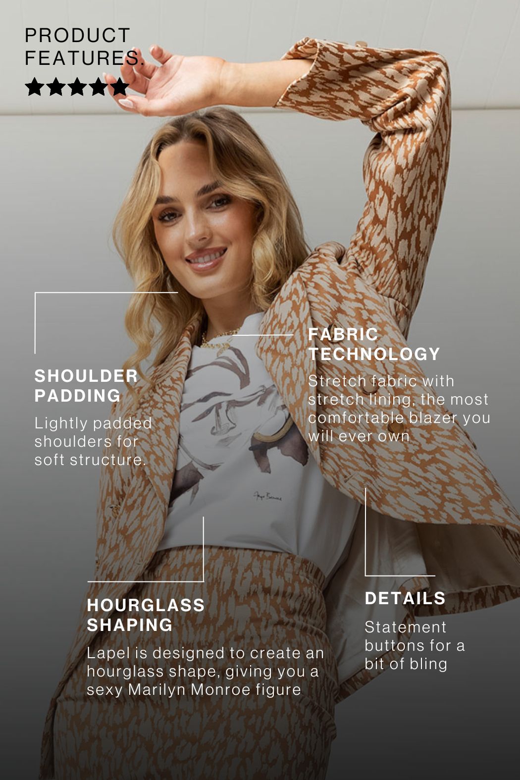 Tan Animal Sisca Blazer