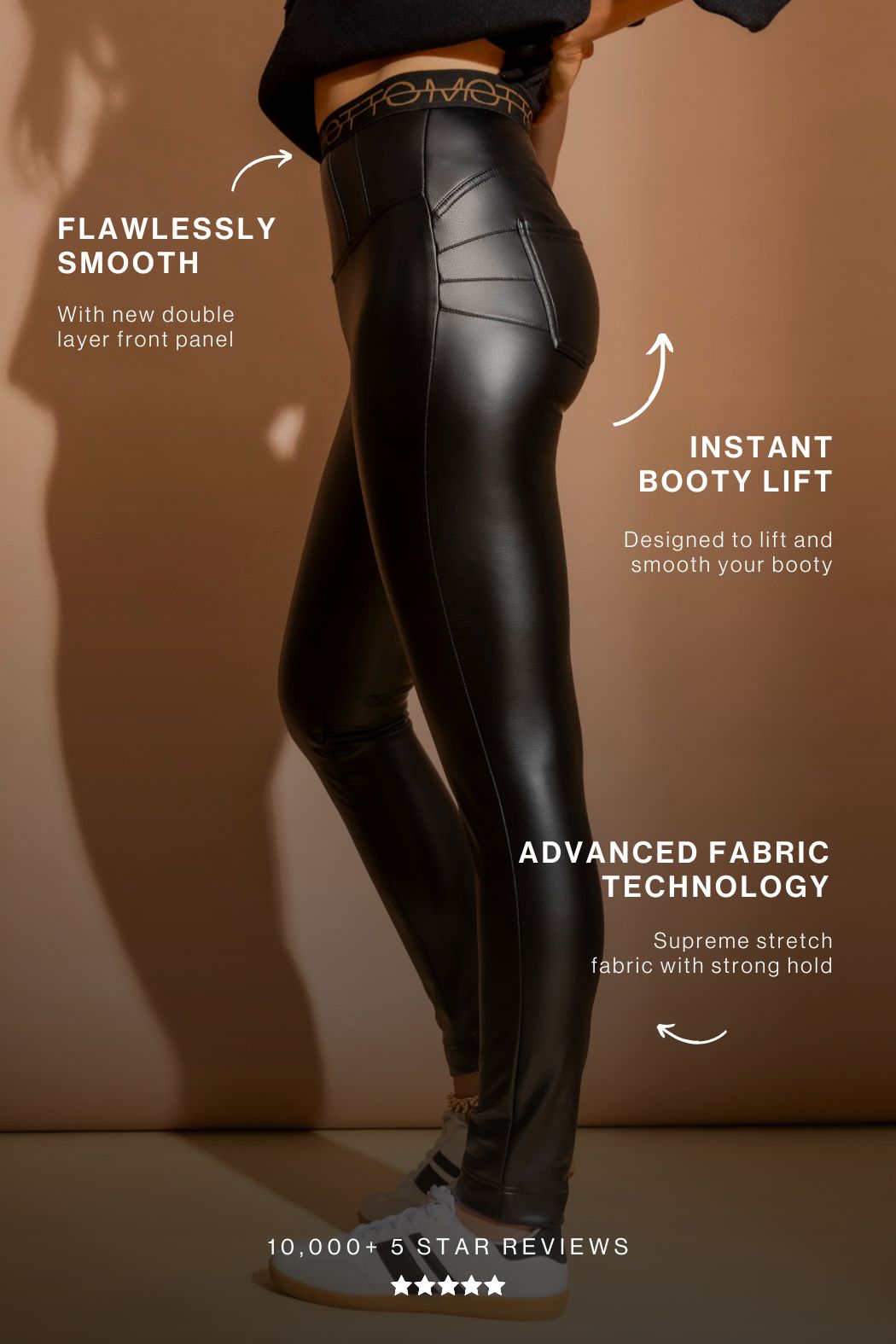 Black Croc Coated Miracle Pant