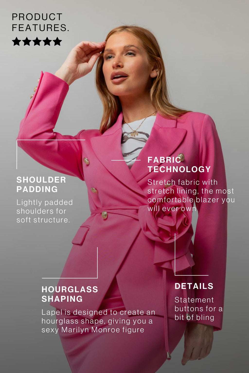 Ponte Sisca Blazer In Pink