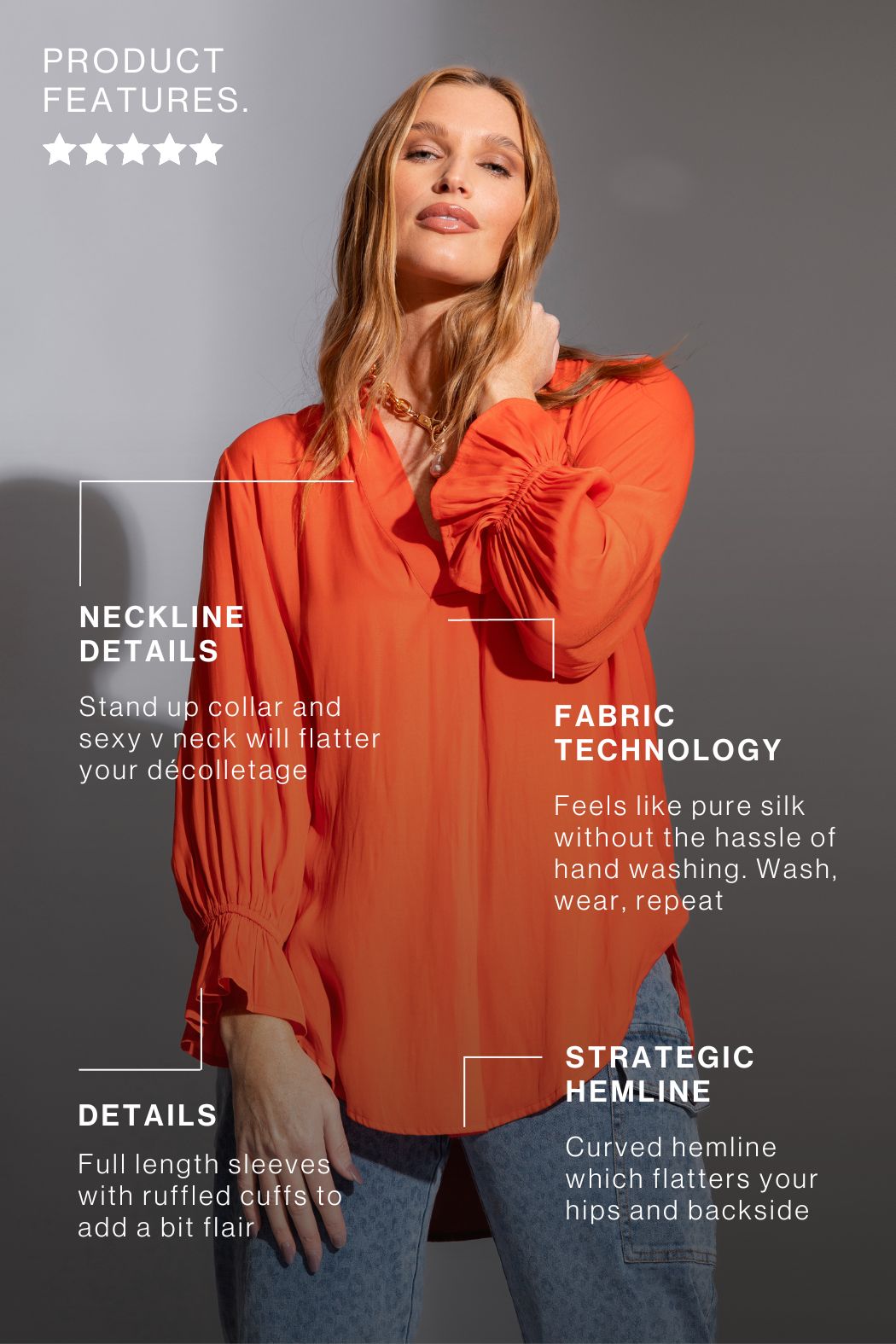 Orange Femme Blogger Shirt