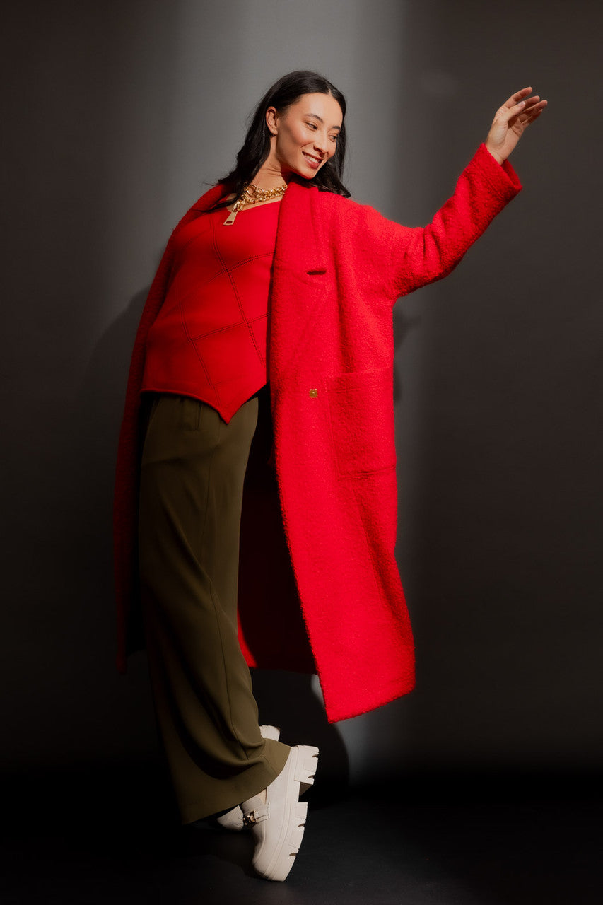 Red Cocoon Coat