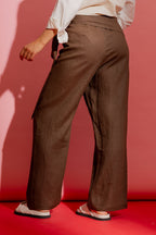 Latte Linen Sarong Tie Pant