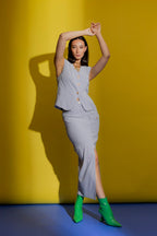 Blue Stripe Tailored Vest Blue Stripe