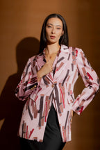 Pink Shapes Print Blazer Pink Shapes