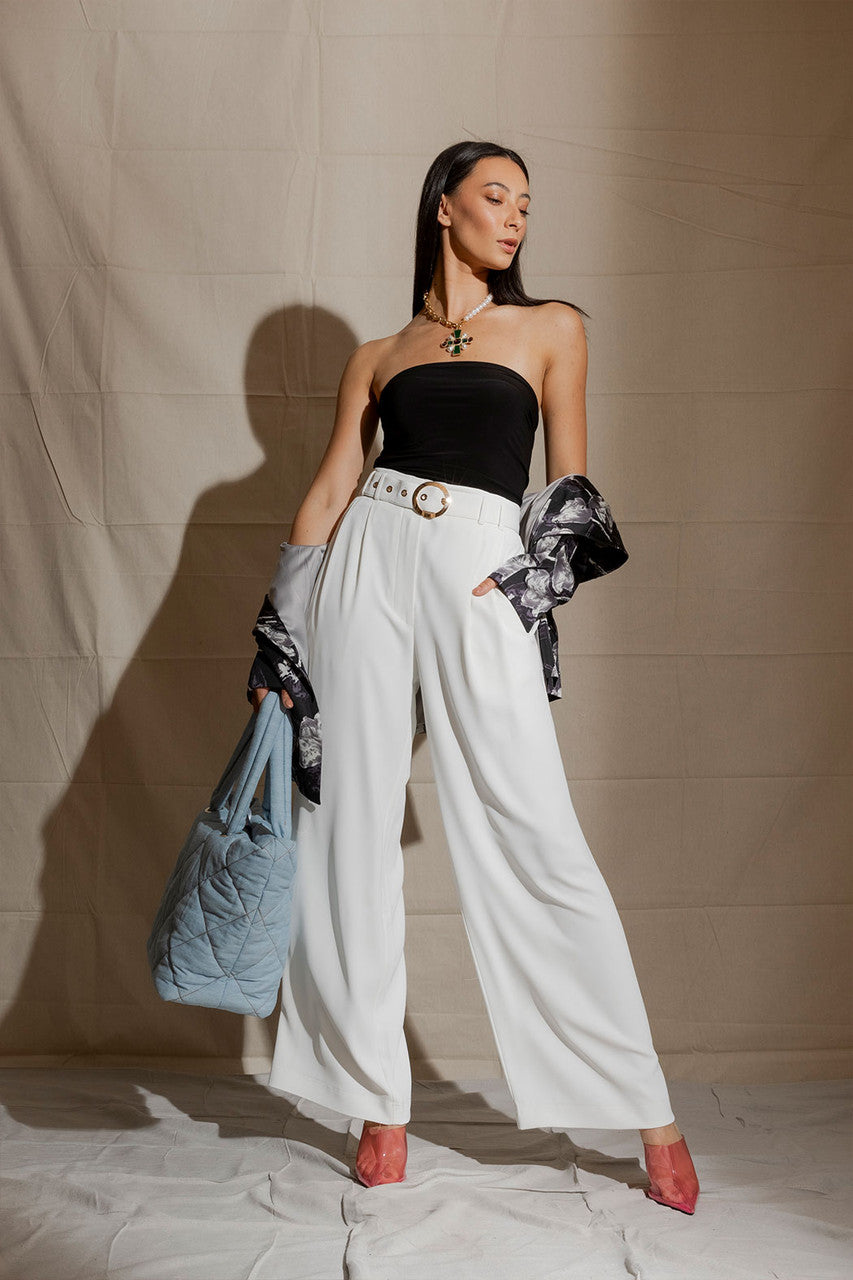 White Euro Cleo Pants