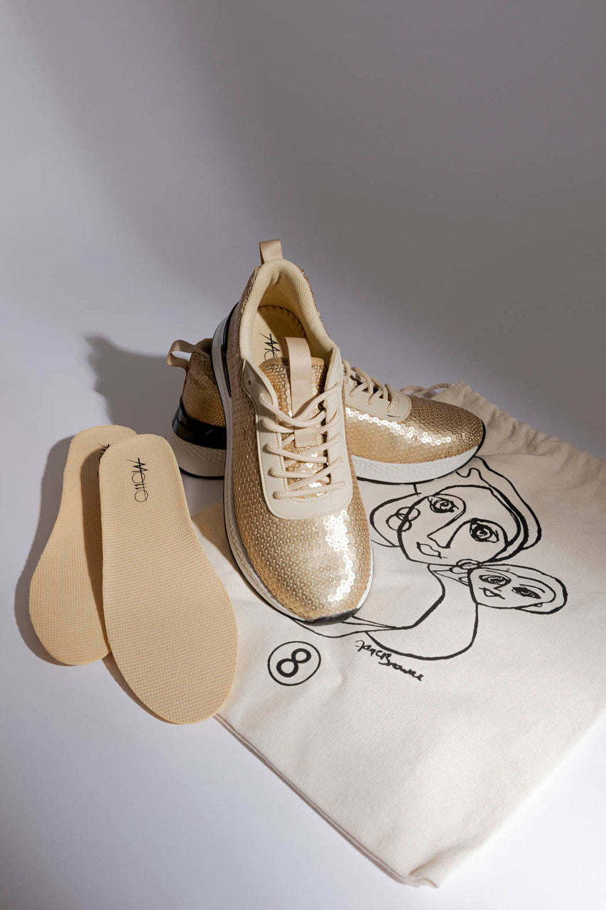 Gold/Black Sequin Sneaker