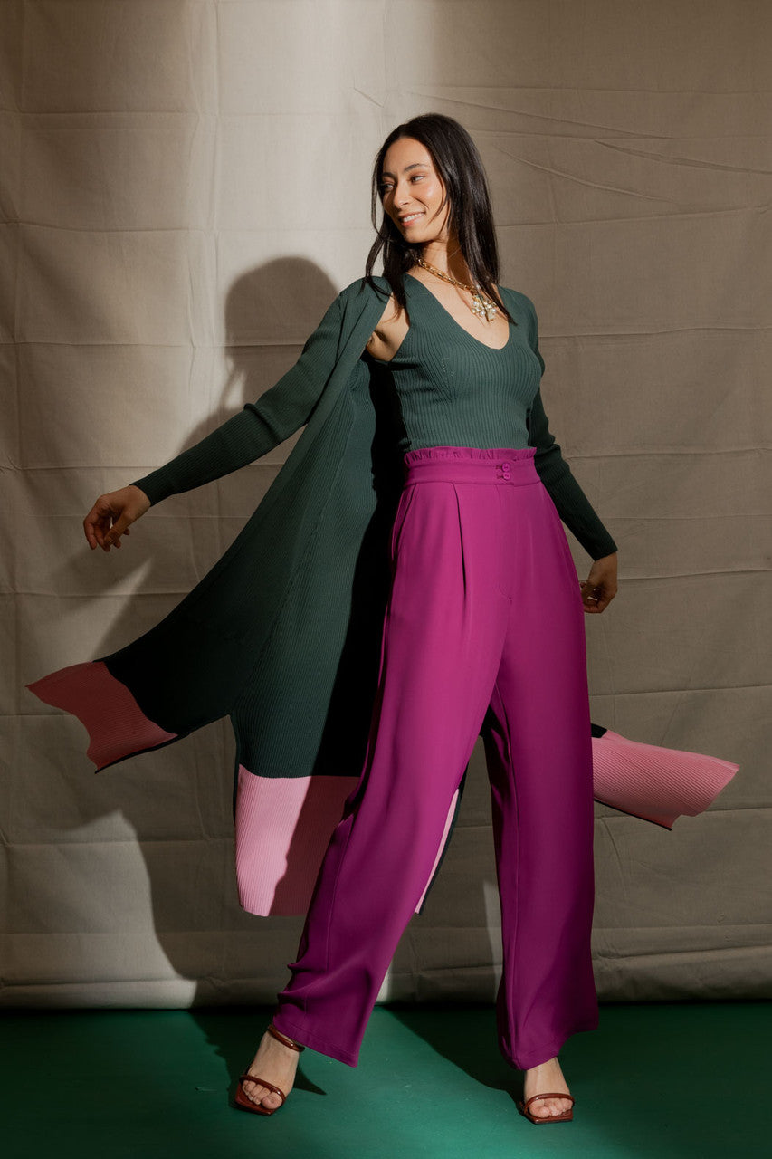 Forest Rib V Neck Cami