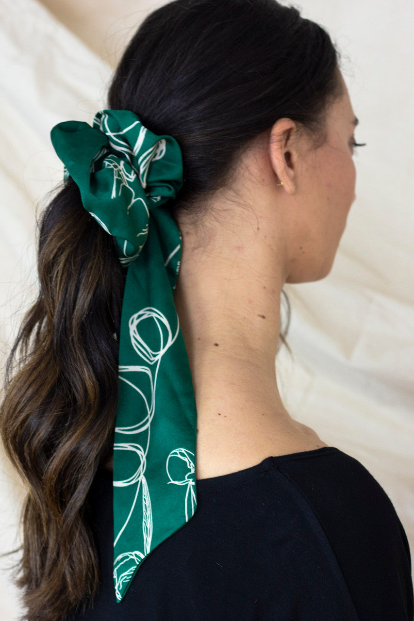 Green Swirl Scrunchie
