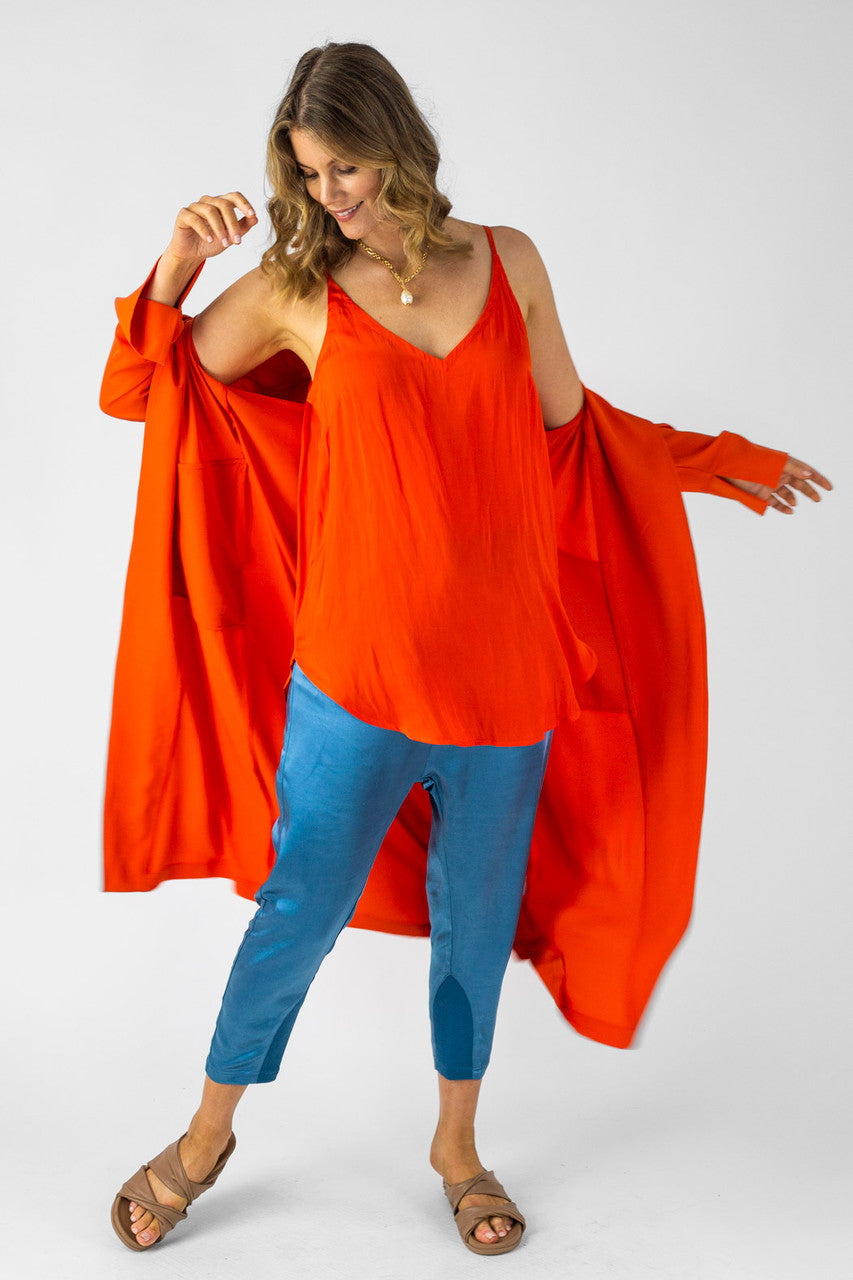 Orange Silky Effortless Vee Cami - Sale