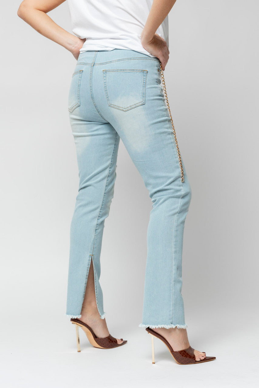 Light Denim Split Jeans