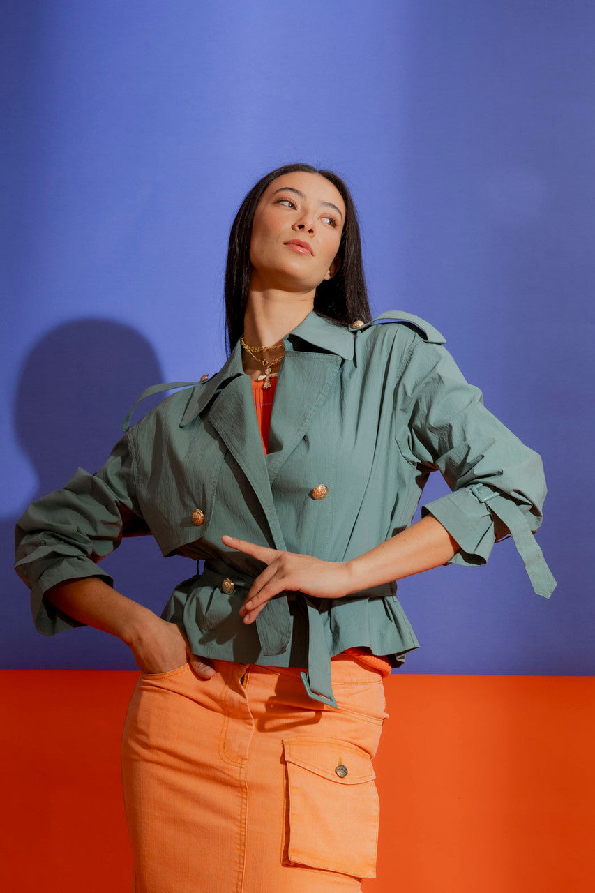 Parachute Crop Trench Coat