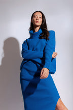 Cobalt Cowl Neck Jumper