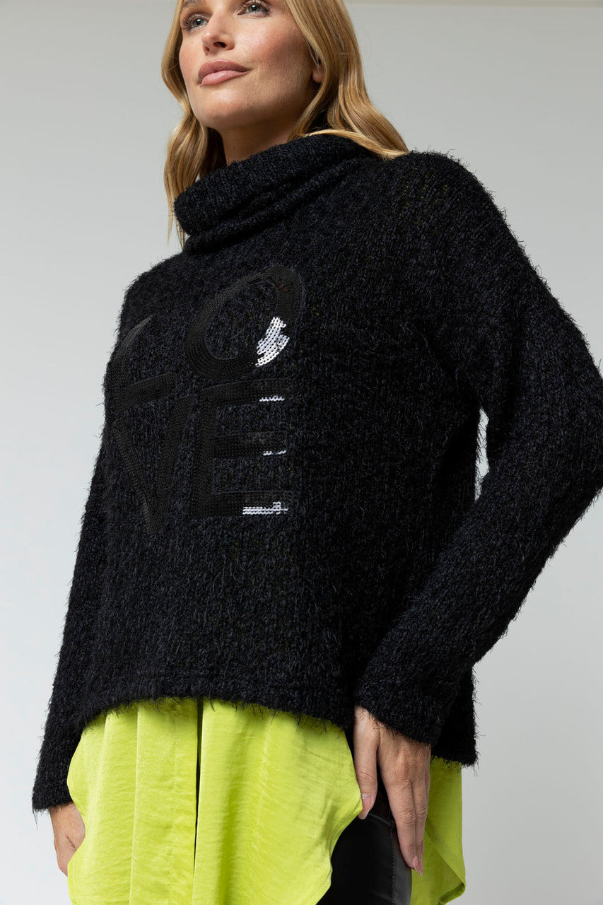 Black Fluffy Love Jumper