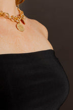 Black Double Layer Bustier Tube