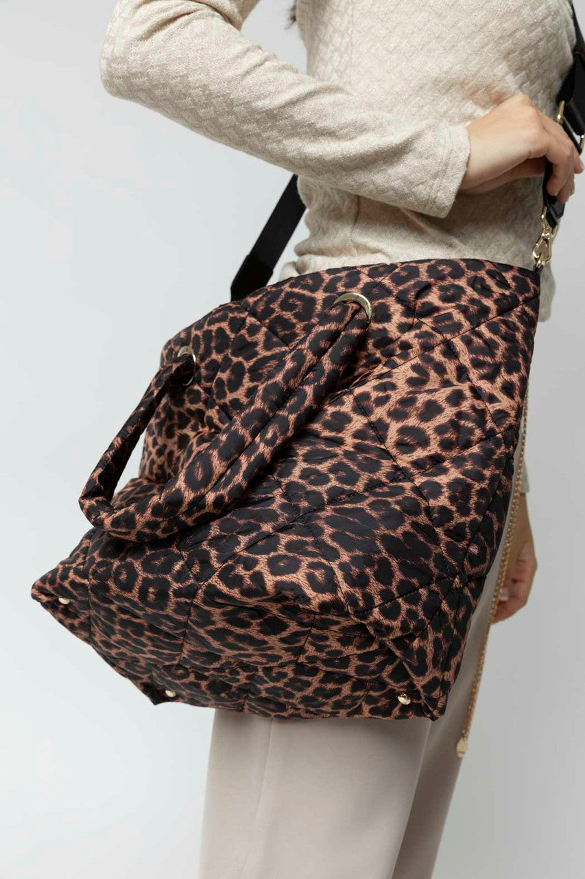 Brown Animal Quilted Tote Bag - FINAL SALE