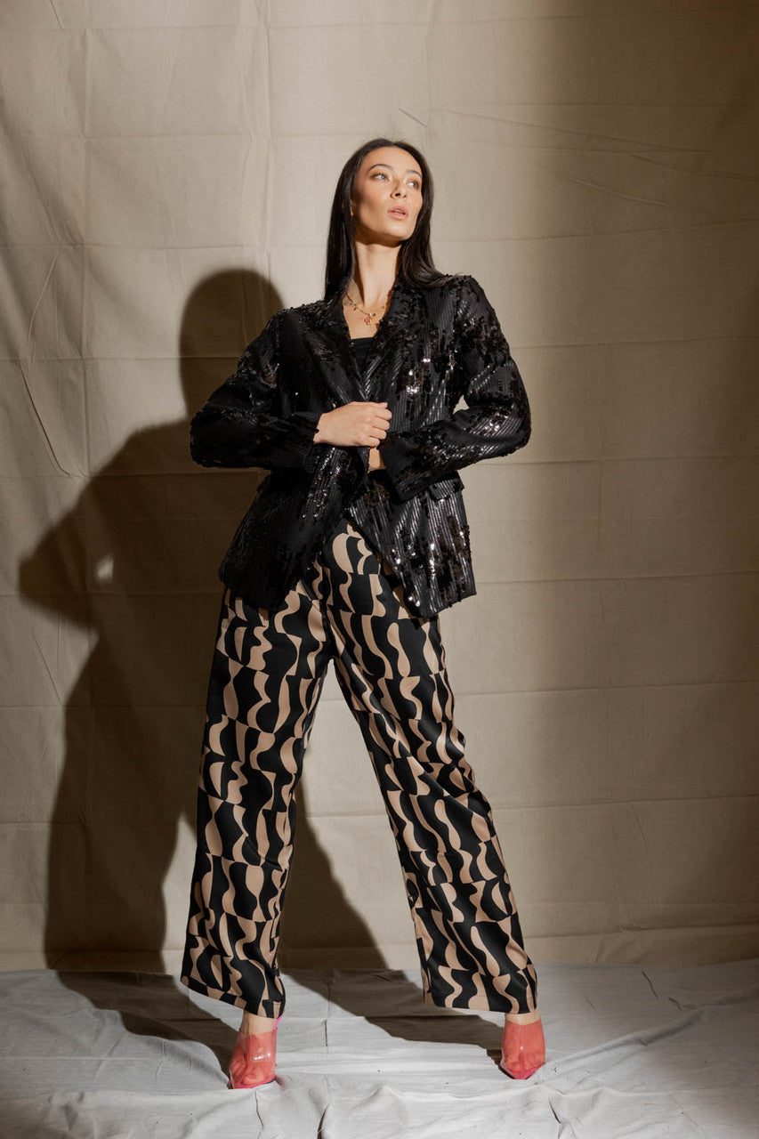 Black Sequin Sisca Blazer