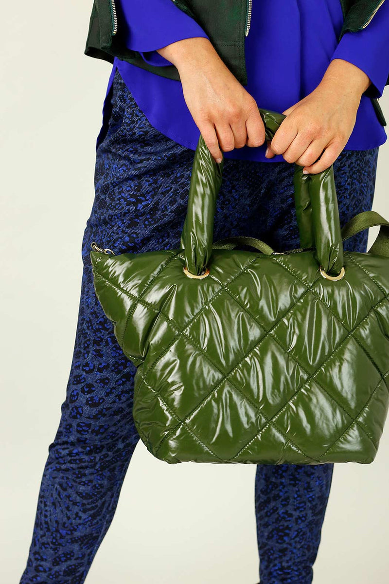 Khaki Quilted Tote Bag - SALE