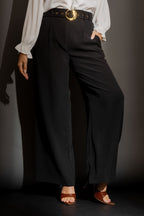 Black Pinstripe Cleo Pant Black Pinstripe