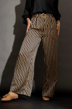 Beige/Black Wave Cleo Pant Beige/Black Wave