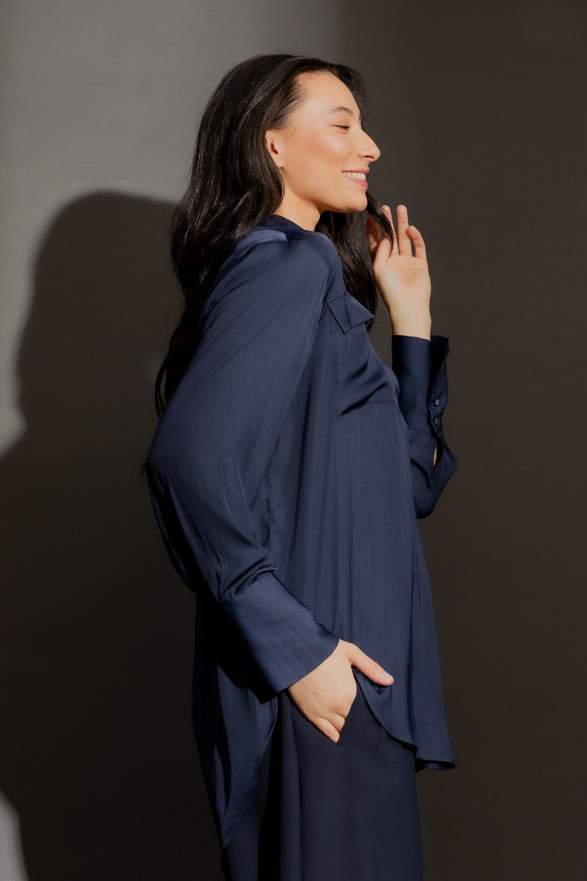 Navy Cargo Blogger Shirt