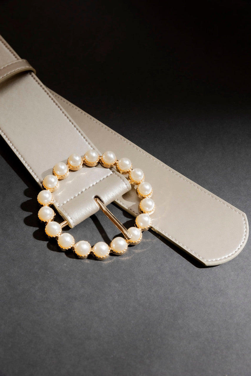 Pewter Pearl Buckle Belt Pewter S/M