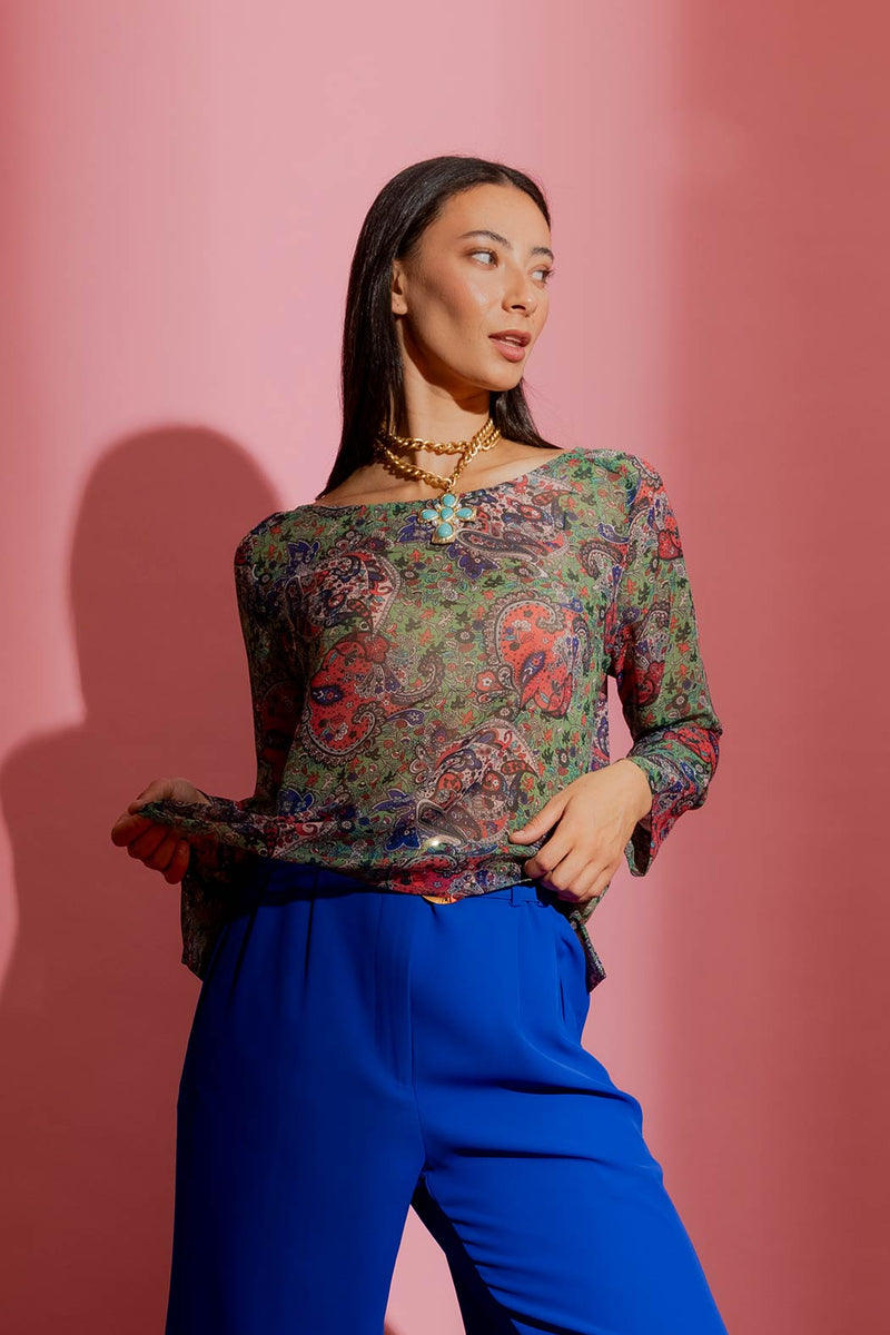 Paisley Chiffon Top