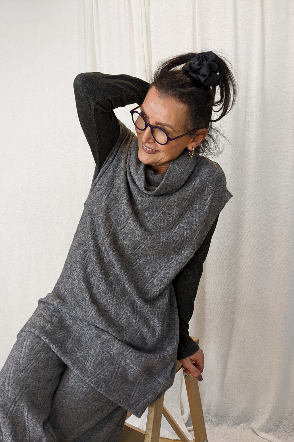 Grey Cosy Cowl Vest - FINAL SALE