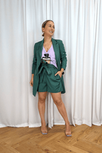 Teal Pinstripe Longline Blazer - SALE