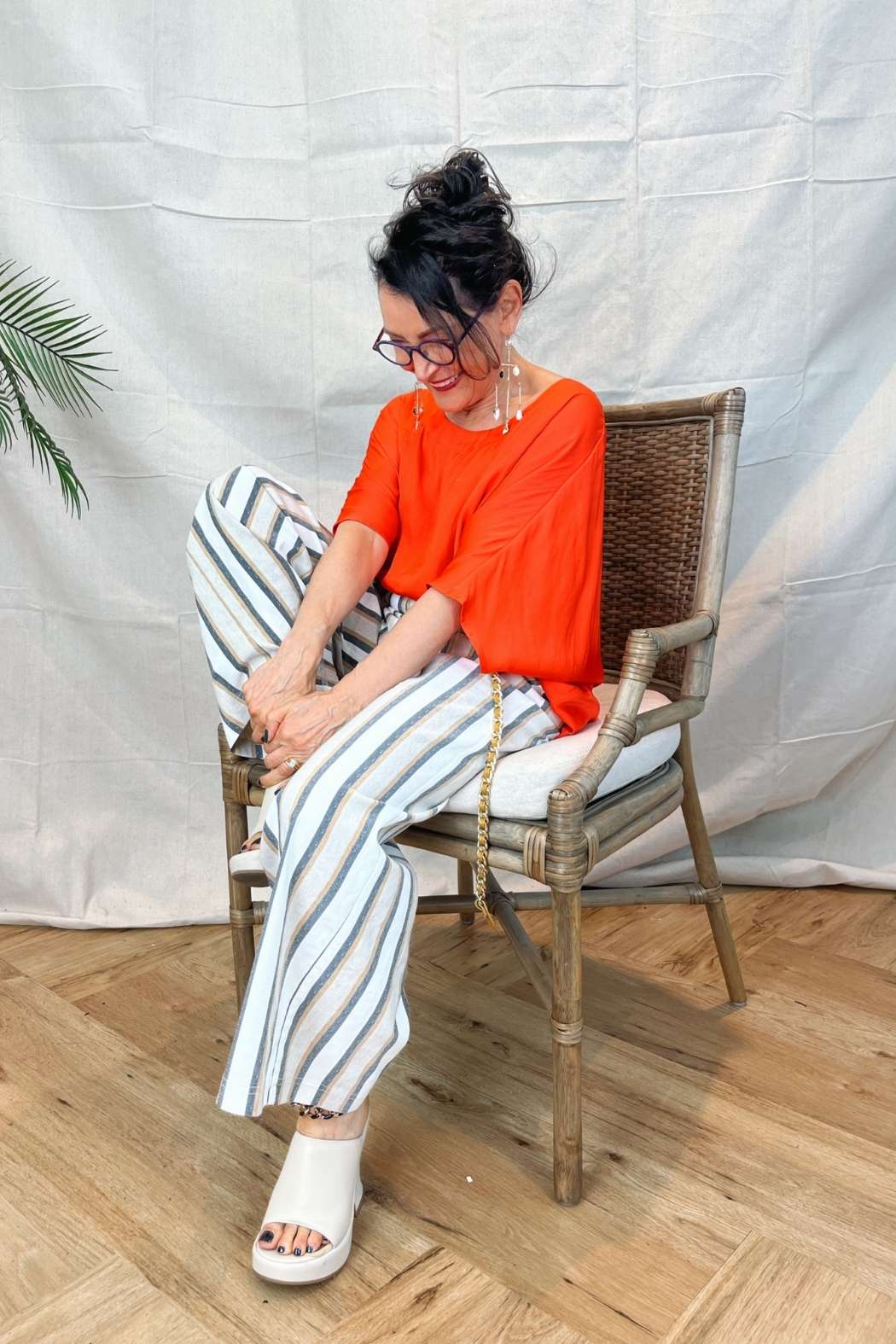 Mustard Stripe Bengaline Culotte - SALE