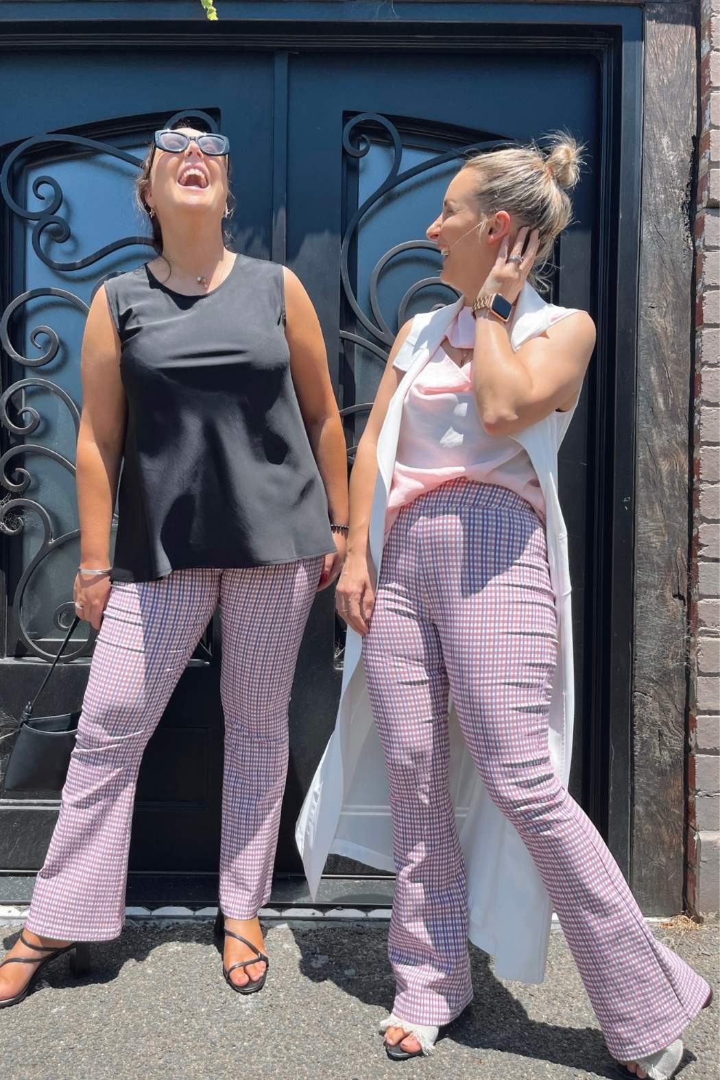 Pink Check Flare Pant - SALE