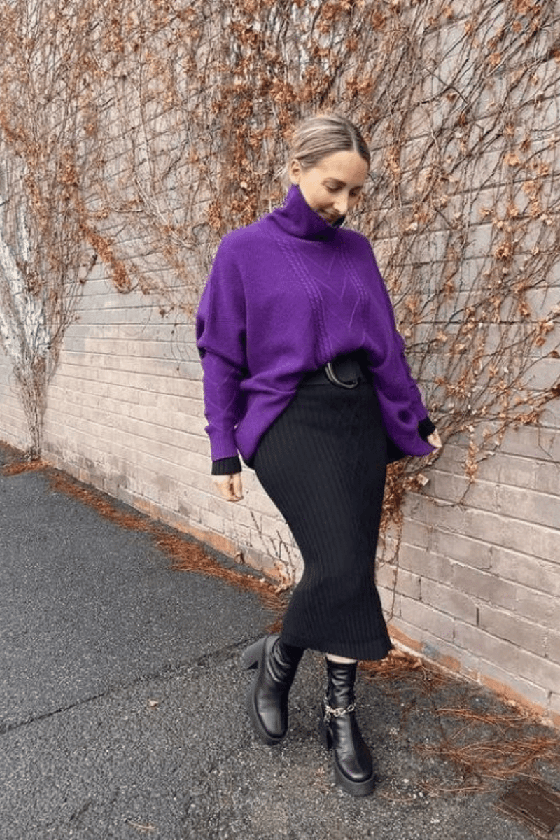 Purple Cable Knit Jumper- SALE