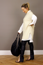 Pale Gold Lurex Rib Twinkle Vest -FINAL SALE