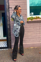 Check Chiffon Asana Shirt - SALE