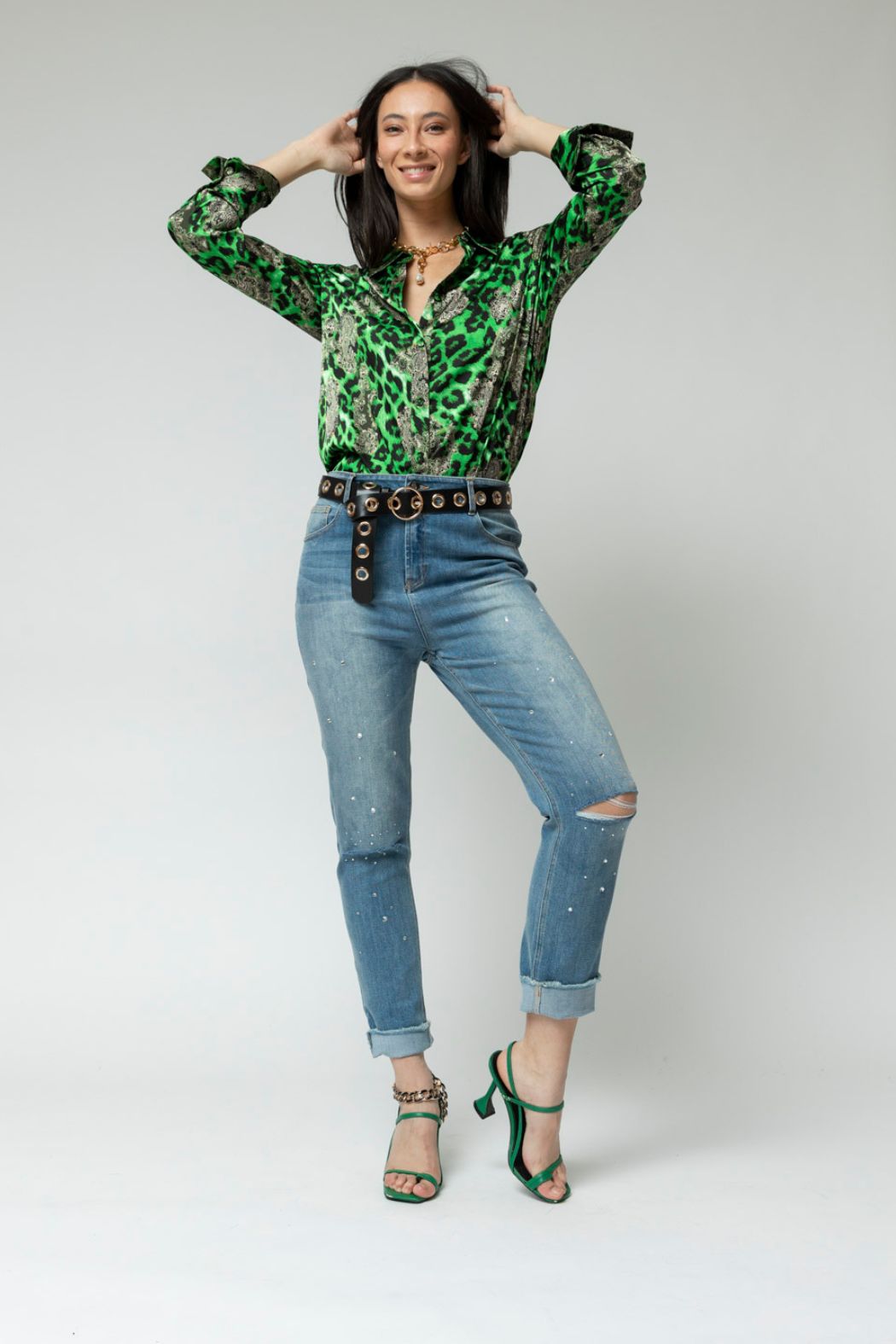 Green Asana Silky Shirt
