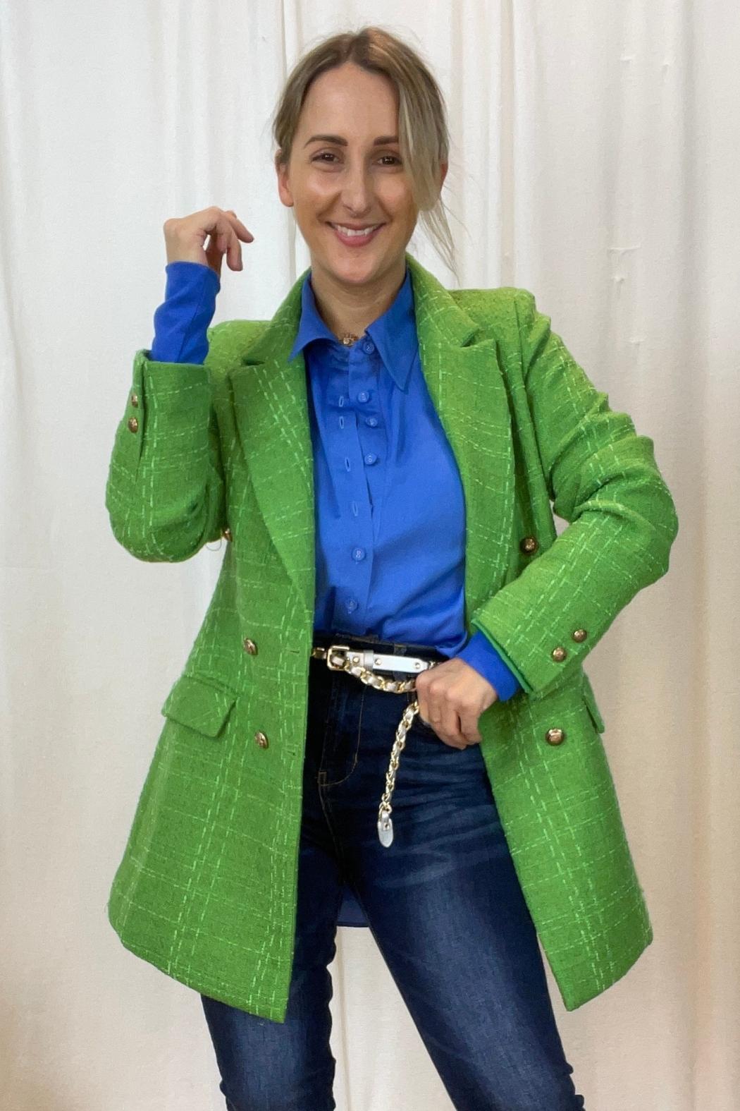 Green Textured Blazer - SALE
