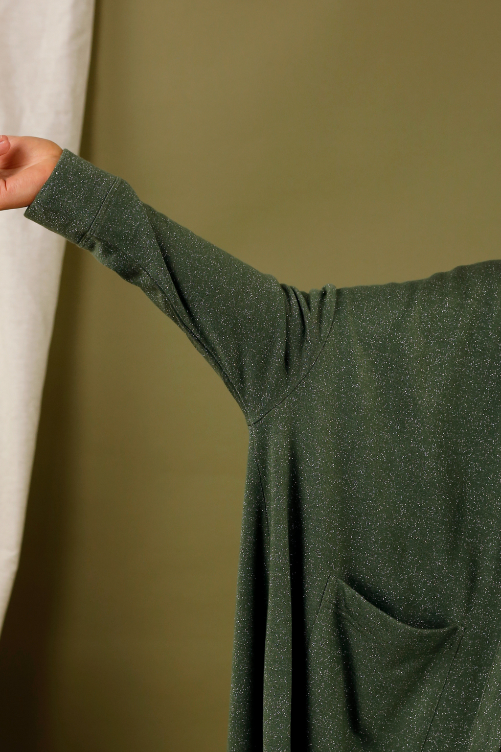 Khaki Nano Cotton Maxi Cardigan - SALE